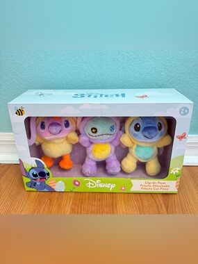 Disney Stitch Clip-On Plush Set 3pc Bunny Spring Theme  New in Box